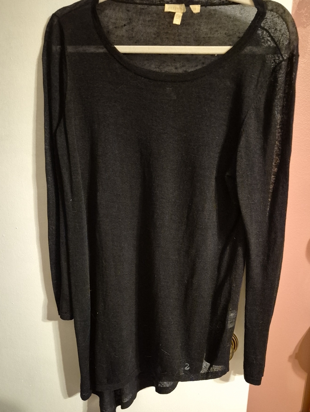 Eileen Fisher Black Lightweight Crew Neck Sweater